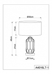 Настольная лампа Revati A4016LT-1BK
