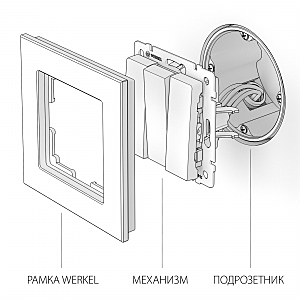 Выключатель Werkel W1130001/ Выключатель трехклавишный (белый)