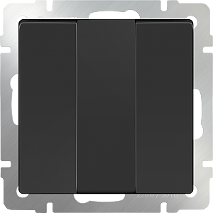 Выключатель Черный матовый WL08-SW-3G/Выключатель трехклавишный (черный матовый)