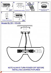 Светильник подвесной Tessile SL351.153.05