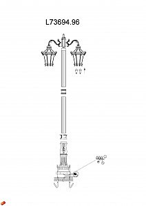 Столб фонарный уличный Ilford L73694.96