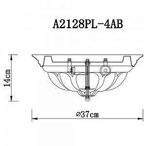 Настенно потолочный светильник Ocean A2128PL-4AB
