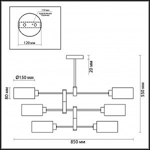 Потолочная люстра Ashley 3742/6C