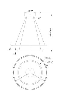 Подвесная люстра Rim MOD058PL-L74B4K