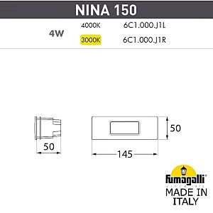 Подсветка для ступеней Nina 6C1.000.000.AYJ1L