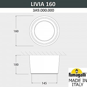 Уличный потолочный светильник Livia 160 3A9.000.000.WXD1L
