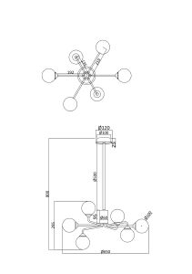 Люстра на штанге Alexis FR5120PL-06G