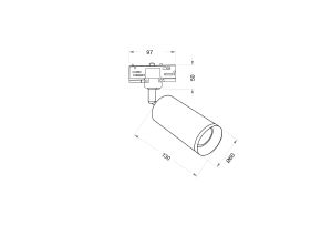 Трековый светильник Focus Trinity TR028-3-GU10-B