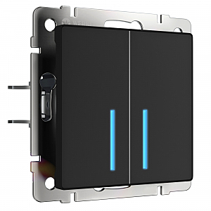 Выключатель Сенсорные механизмы черные W4520108/ Сенсорный выключатель двухклавишный с подсветкой (черный)