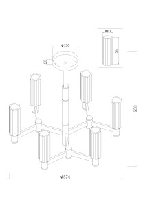 Люстра на штанге Ambra FR5167PL-06BS