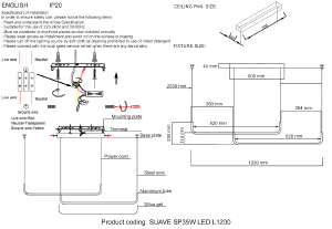 Светильник подвесной Suave SUAVE SP35W LED L1200 BLACK