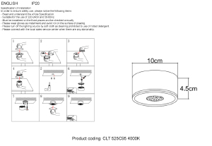 Накладной светильник CLT 525 CLT 525C95 BL 4000K