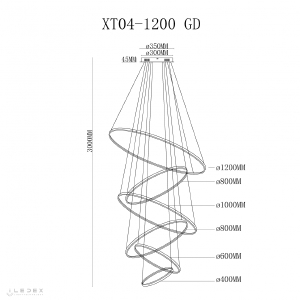 Подвесная люстра Axis XT04-D1200 GD