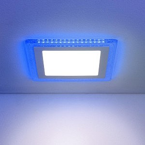 Встраиваемый светильник Elektrostandart DLS024 18W 4200K подсветка Blue