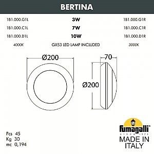 Уличный настенный светильник Bertina 1B1.000.000.AYD1L