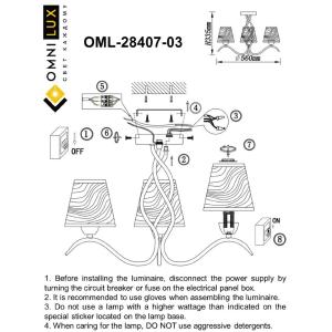 Потолочная люстра Ugento OML-28407-03